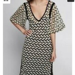 Zara chevron stripe knit dress sz L NWT